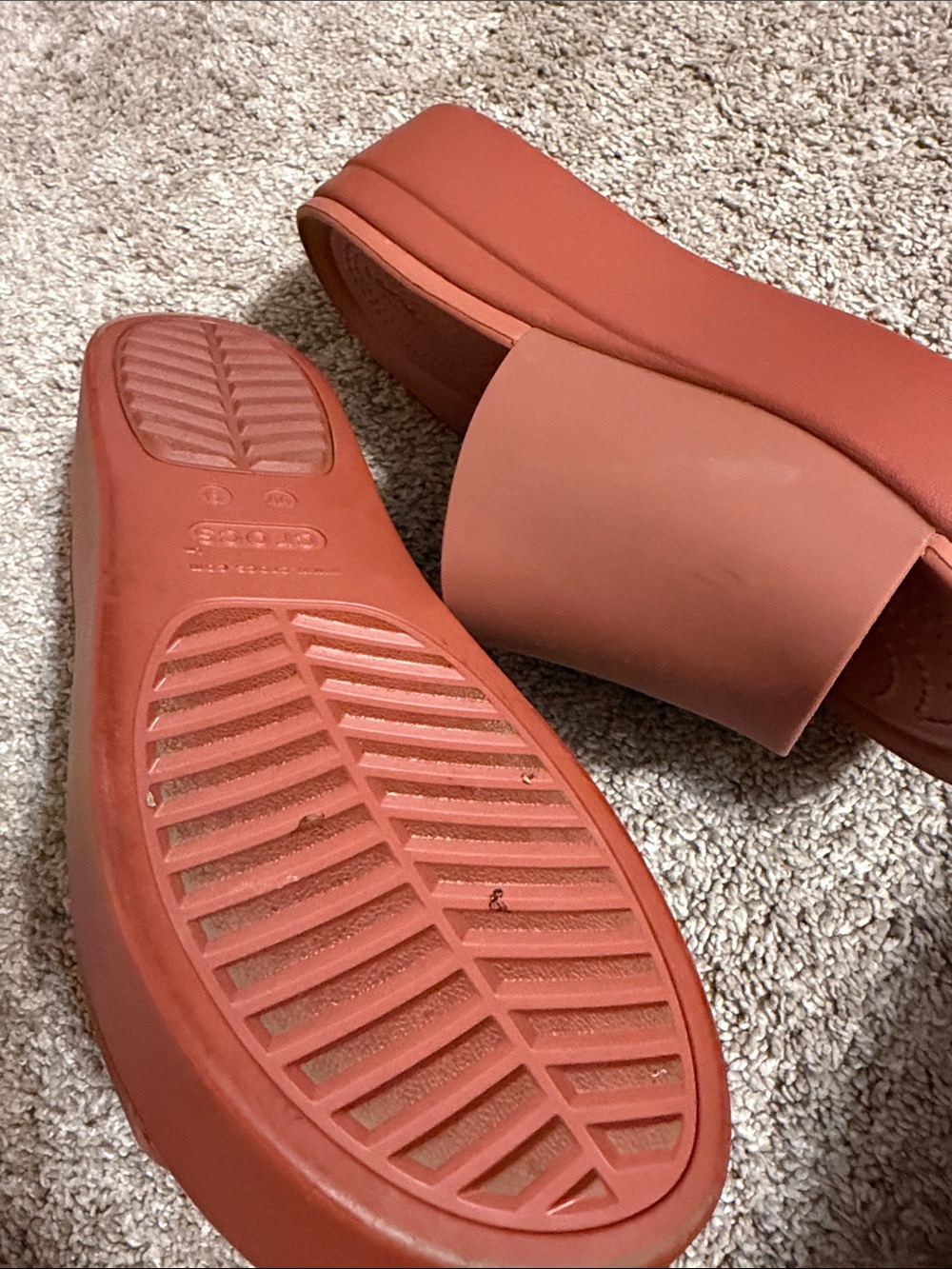 CROCS Unisex Slide Sandals in Terracotta - Picture 2 of 3